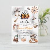 Invitation Bébé fantôme à l'aquarelle est presque là (Debout devant)