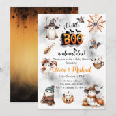 Invitation Bébé fantôme à l'aquarelle est presque là (Devant / Derrière)