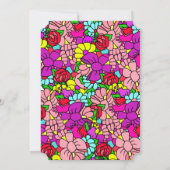 Invitation Bébé fille avec Baby shower rose ours en peluche (Dos)