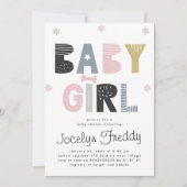 Invitation Bébé fille | Baby shower des couleurs neutres pour (Devant)