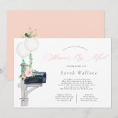 Invitation Bébé Fille Baby shower longue distance par courrie (Devant / Derrière)