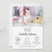 Invitation Bébé fille Bautizo Invitacion mignon Baptême moder (Devant)