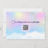 Invitation Bébé Fille Charmante aux Afro-Pouf Arc-en-Ciel Bab (Dos)