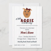 Invitation Bébé fille Chien Maroon Baby shower (Devant)