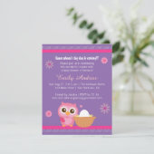 Invitation Bébé Fille, Chouette Bébé Shower (Debout devant)