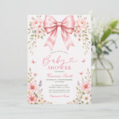 Invitation Bébé fille Coquette Bébé FÊTE Florale (Debout devant)