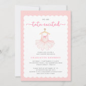 Invitation Bébé Fille Danseuse de Ballet Moderne Rose Mignon  (Devant)