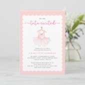 Invitation Bébé Fille Danseuse de Ballet Moderne Rose Mignon  (Debout devant)