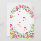 Invitation Bébé Fille de Bloomin Floral et Coeurs Douche (Dos)