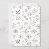 Invitation Bébé Fille d'hiver Baby shower de flocon de neige (Dos)
