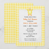 Invitation Bébé Fille Douche avec canard (Devant / Derrière)