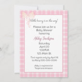 Invitation Bébé fille douche avec lapin mignon (Dos)