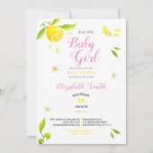 Invitation Bébé fille été printemps citron thème bébé douche (Devant)