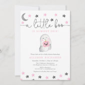 Invitation Bébé fille halloween tomber baby shower fantôme mi (Devant)