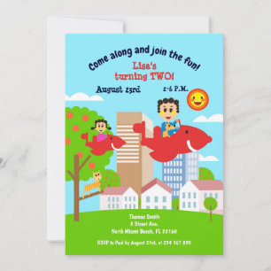 Invitation Bébé fille passe avec papa fête de deuxième annive