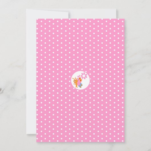 Invitation Bébé fille premier anniversaire papillon fête (Dos)