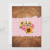 Invitation Bébé Fille rose Jaune Tournesol Bébé Q Barbecue (Dos)