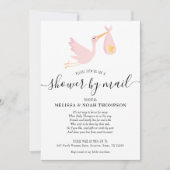 Invitation Bébé Fille Rose Sprinkle Shower Par La Poste (Devant)