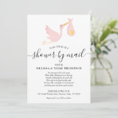 Invitation Bébé Fille Rose Sprinkle Shower Par La Poste (Debout devant)