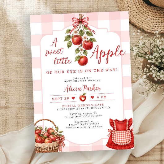 Invitation Bébé fille shower Fleur de nos yeux