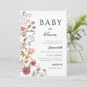 Invitation Bébé Fleur de Boho en Fleur (Debout devant)