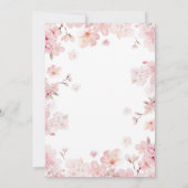 Invitation Bébé Fleur de Cerisier Rose Sakura en Fleur (Dos)