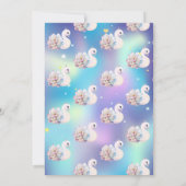 Invitation Bébé Fleur de cygne bleu Holographique Anniversair (Dos)