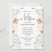 Invitation Bébé fleur sauvage dans douche en fleurs (Devant)