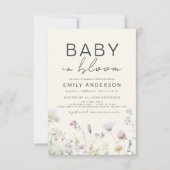 Invitation Bébé fleur sauvage en Fleur Baby shower Boho Garde (Devant)