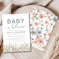 Invitation Bébé fleur sauvage en Fleur Baby shower coloré