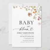 Invitation Bébé fleur sauvage en Fleur Baby shower en terre c (Devant)