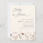 Invitation Bébé fleur sauvage en Fleur Baby shower floral (Devant)