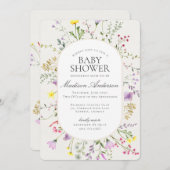 Invitation Bébé fleur sauvage en Fleur Baby shower floral (Devant / Derrière)