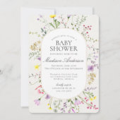 Invitation Bébé fleur sauvage en Fleur Baby shower floral (Devant)