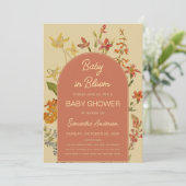 Invitation Bébé fleur sauvage en Fleur Douche Arc Floral (Debout devant)