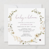 Invitation Bébé fleur sauvage En Fleur Dusty Baby shower viol (Devant)