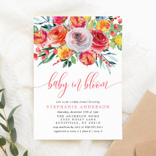 Invitation Bébé Fleur Sauvage en Fleur Fleur Baby Shower