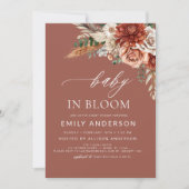 Invitation Bébé fleur sauvage en fleurs Baby shower d'automne (Devant)