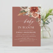 Invitation Bébé fleur sauvage en fleurs Baby shower d'automne (Debout devant)