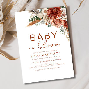 Invitation Bébé fleur sauvage en fleurs Baby shower d'automne