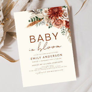 Invitation Bébé fleur sauvage en fleurs Baby shower d'automne