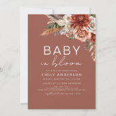 Invitation Bébé fleur sauvage en fleurs Baby shower d'automne (Devant)
