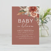 Invitation Bébé fleur sauvage en fleurs Baby shower d'automne (Debout devant)