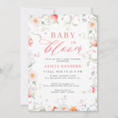 Invitation Bébé fleur sauvage en fleurs bébé fille shower (Devant)