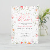Invitation Bébé fleur sauvage en fleurs bébé fille shower (Debout devant)