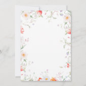 Invitation Bébé fleur sauvage en fleurs bébé fille shower (Dos)