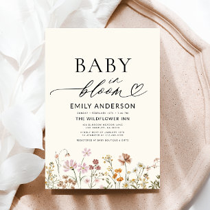 Invitation Bébé Fleur sauvage en terre cuite dans le Baby sho