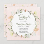 Invitation Bébé fleur sauvage Sip Et Voir (Devant / Derrière)