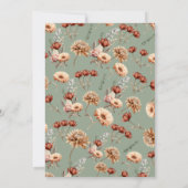 Invitation Bébé Fleur sauvage vert en fleurs Baby shower d'au (Dos)