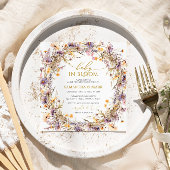 Invitation Bébé Fleur sauvage violet dans douche fleurie